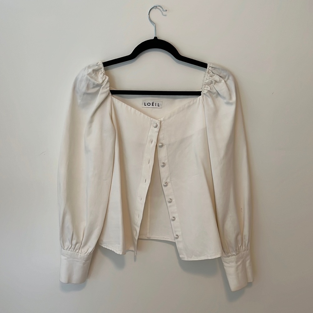 Loèil White Button Down Top